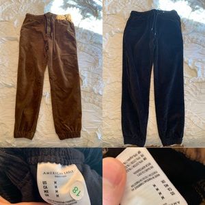 2 pairs of AE corduroy joggers size M